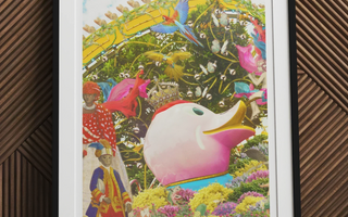 Pink cartoon-style duck head with a smiling expression symbolizing a bright day in another day of sun article about lost moments