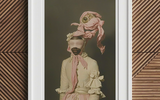 Framed surreal portrait showcasing lgbtq+ art influences reflecting masters and visionaries in aids crisis history