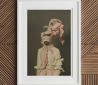 Framed surreal portrait showcasing lgbtq+ art influences reflecting masters and visionaries in aids crisis history