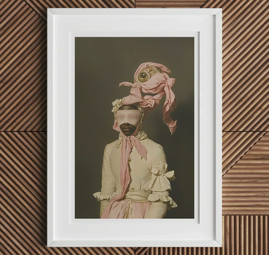 Framed surreal portrait showcasing lgbtq+ art influences reflecting masters and visionaries in aids crisis history