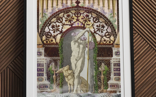 Ornate semicircular decorative panel with intricate floral and bird motifs inspired by casual repose at private dock