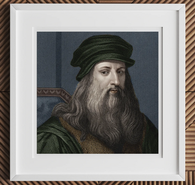 Framed portrait of leonardo da vinci in close lucé discussing mona lisa and leonardo da vinci’s possible adhd traits