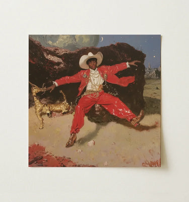 American Wall Art featuring a boat scene in turbulent waters with figures and sharks.