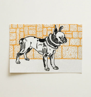 Animal Wall Art featuring a stylish illustration of a French Bulldog against a textured background.