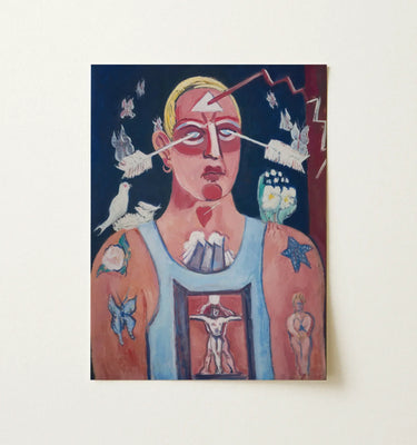 Vibrant Abstract Painting Stylized Figure Blonde Hair Light Sustained Comedy, Marsden Hartley’s, Opens, Stare Two Arrows, Late Maine,