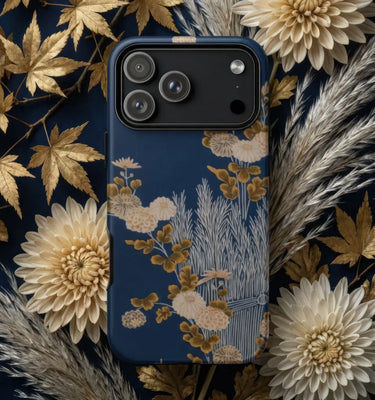 Embroidered fabric phone case in vibrant colors showcasing textile heritage for stylish iphone cases protection back view