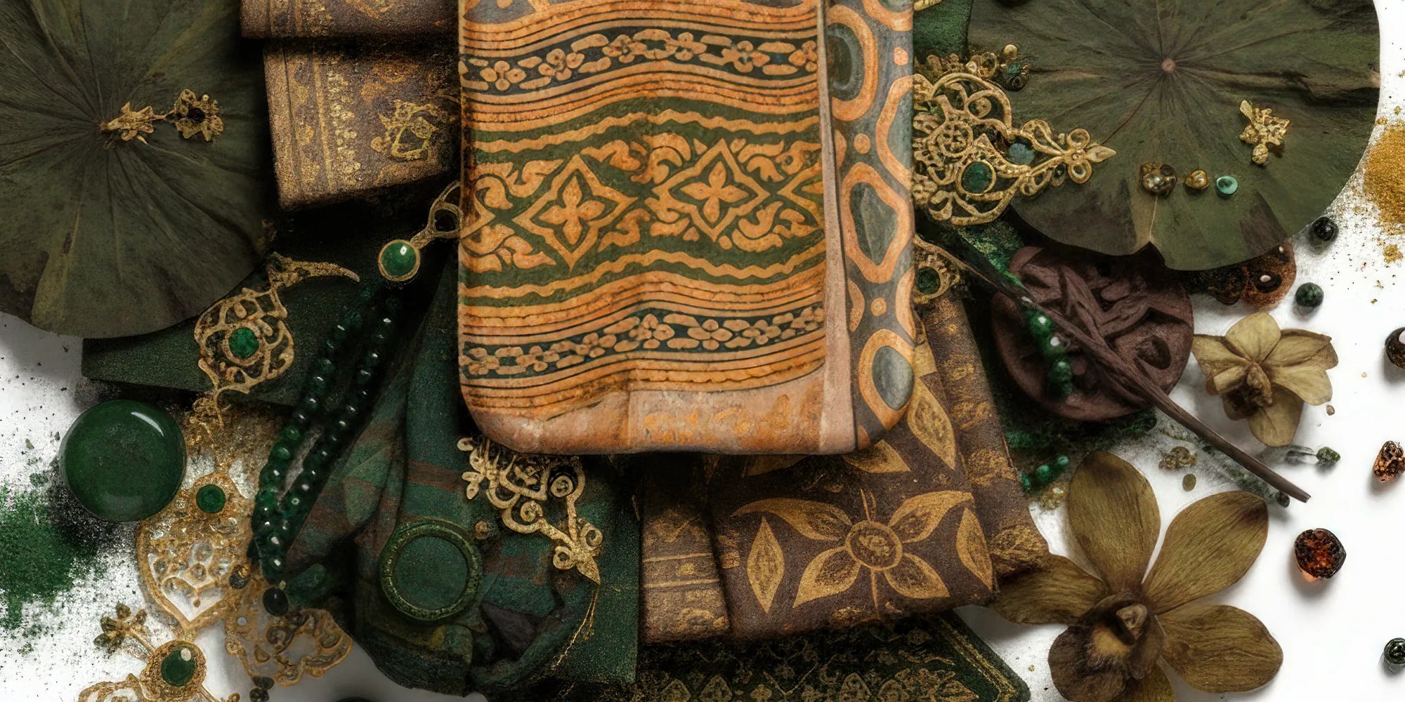 Olive green phone case with a portrait.