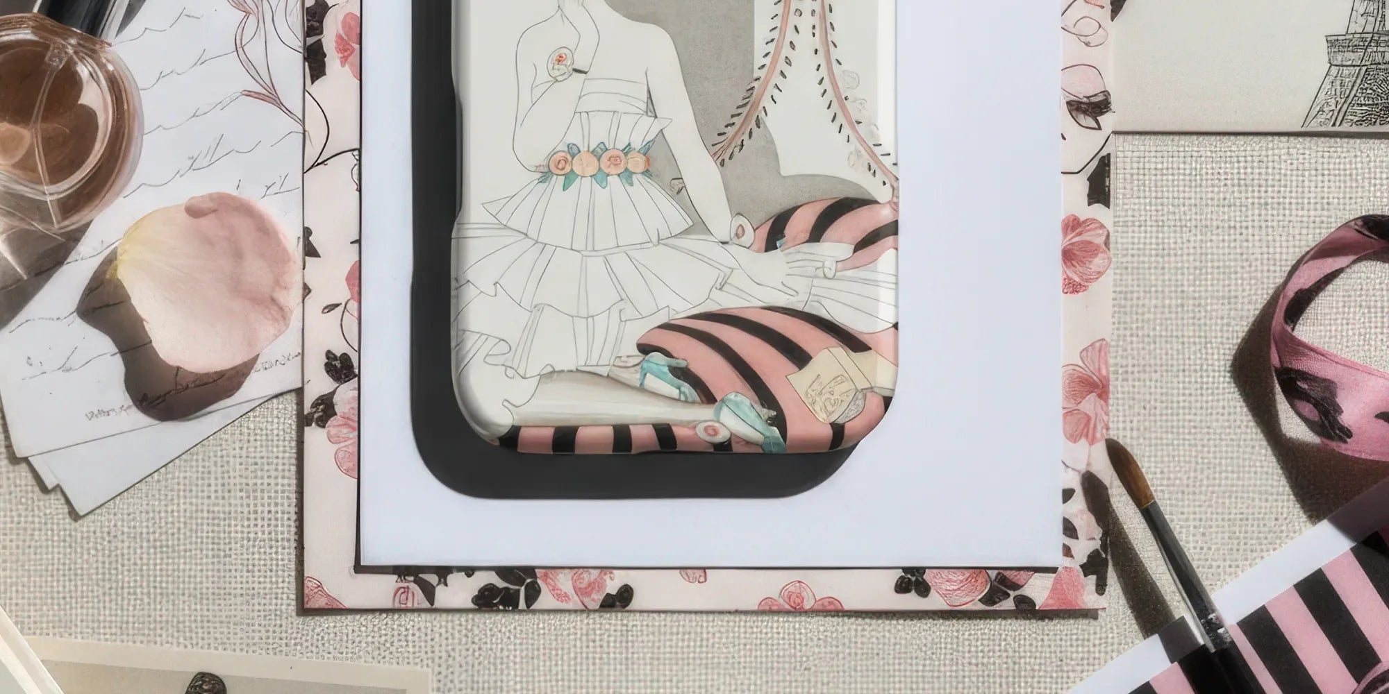 Colorful floral-patterned phone case for an iPhone.