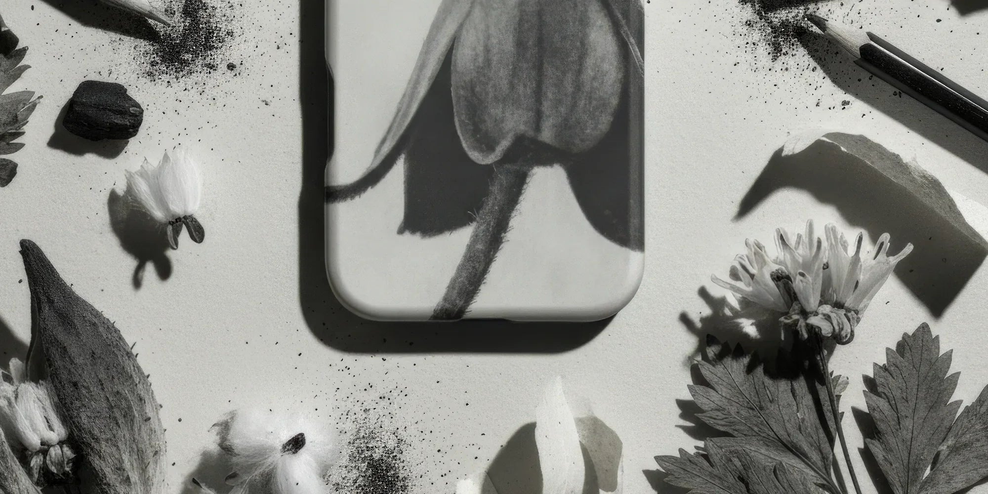 Floral-patterned phone case.