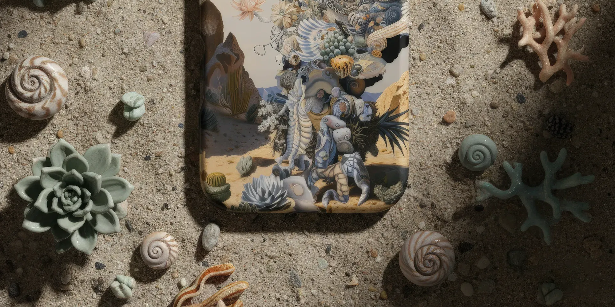 Art-adorned smartphone case.