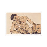 Nude Self Portrait - Egon Schiele Fine Art Print, Nude Male Figure Seated Pose
