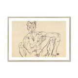 Nude Self Portrait - Egon Schiele Fine Art Print, Framed Nude Sketch