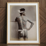 1585 Japanese Wabori Tattoo - S. Ogawa Fine Art Print / Leinwand, 24x32’’ / 61x81cm / Naturrahmen / Passepartout, Poster Drucke & Visuelles