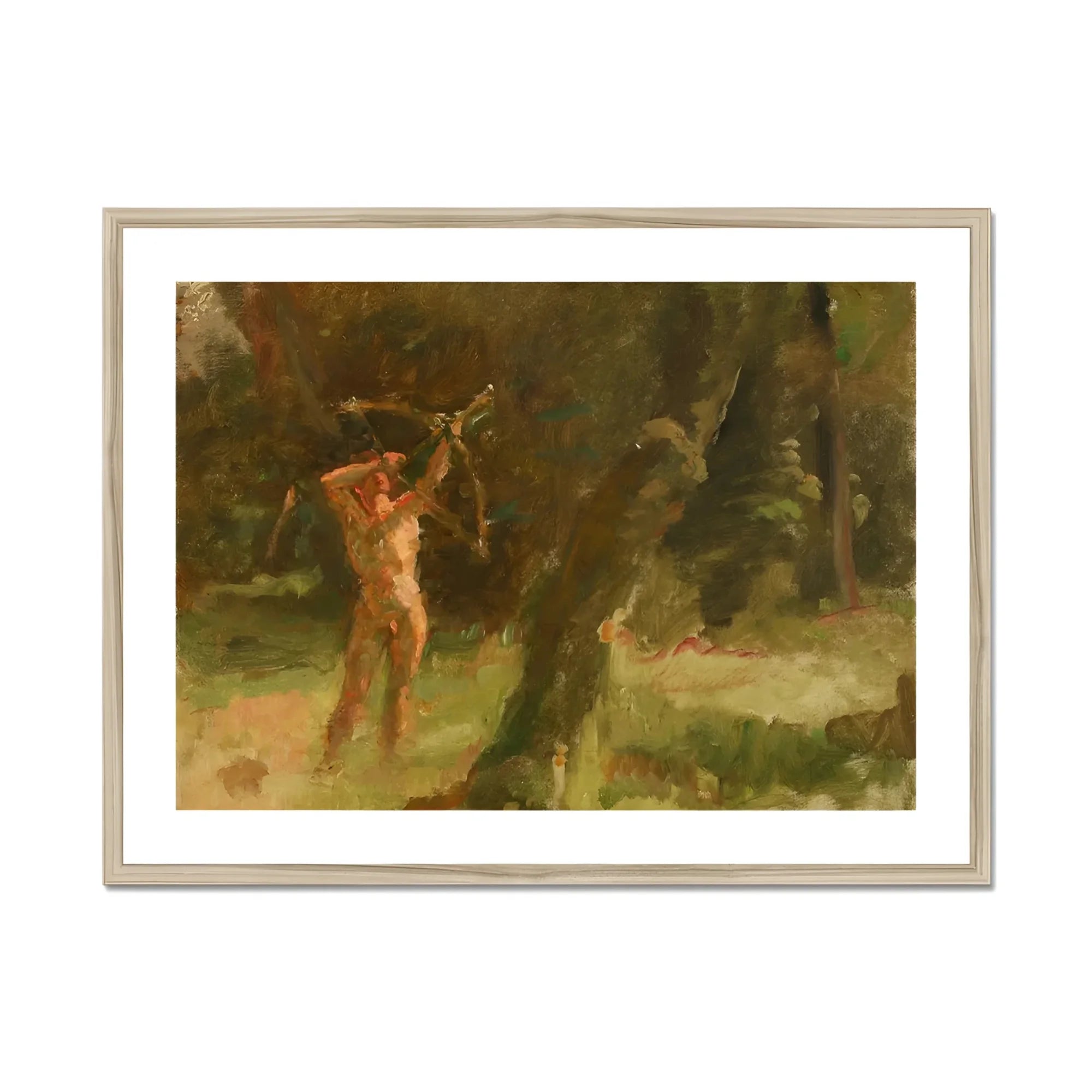 The Shooter - Julius Paulsen Art Print, Framed Oil Painting Nude Archer