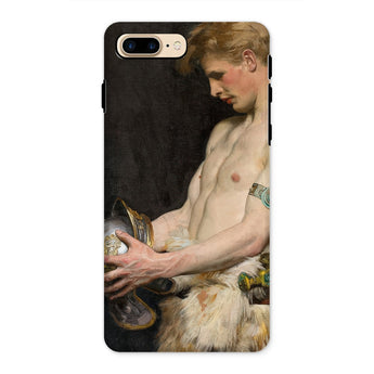 Germanic Warrior with Helmet - Osmar Schindler Phone Case Iphone 8 Plus / Matte Phone Case Classical Painting Nude Figure Globe Sphere
