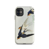 3 Birds in Flight - Ohara Koson Kachō-e Iphone Case 11 / Matte Swallows-themed Phone, Art, Feeling Trapped Mobile Cases