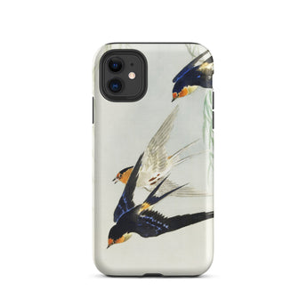 3 Birds in Flight - Ohara Koson Kachō-e Iphone Case 11 / Matte Swallows-themed Phone, Art, Feeling Trapped Mobile Cases