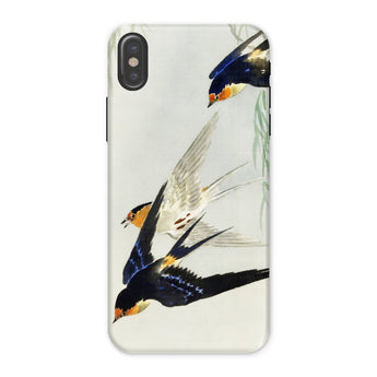 3 Birds in Flight - Ohara Koson Kachō-e Iphone Case x / Matte Phone Delicate Watercolor-style Painting Swallows, Art, Feeling Trapped
