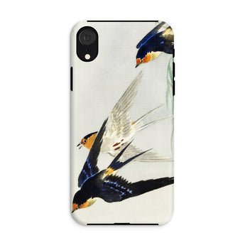 3 Birds in Flight - Ohara Koson Kachō-e Iphone Case Xr / Matte Phone Watercolor-style Painting Swallows, Art, Feeling Trapped Mobile Cases