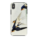 3 Birds in Flight - Ohara Koson Kachō-e Iphone Case Xs / Matte Phone Watercolor-style Painting Swallows, Art, Feeling Trapped Mobile Cases