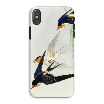 3 Birds in Flight - Ohara Koson Kachō-e Iphone Case Xs / Matte Phone Watercolor-style Painting Swallows, Art, Feeling Trapped Mobile Cases