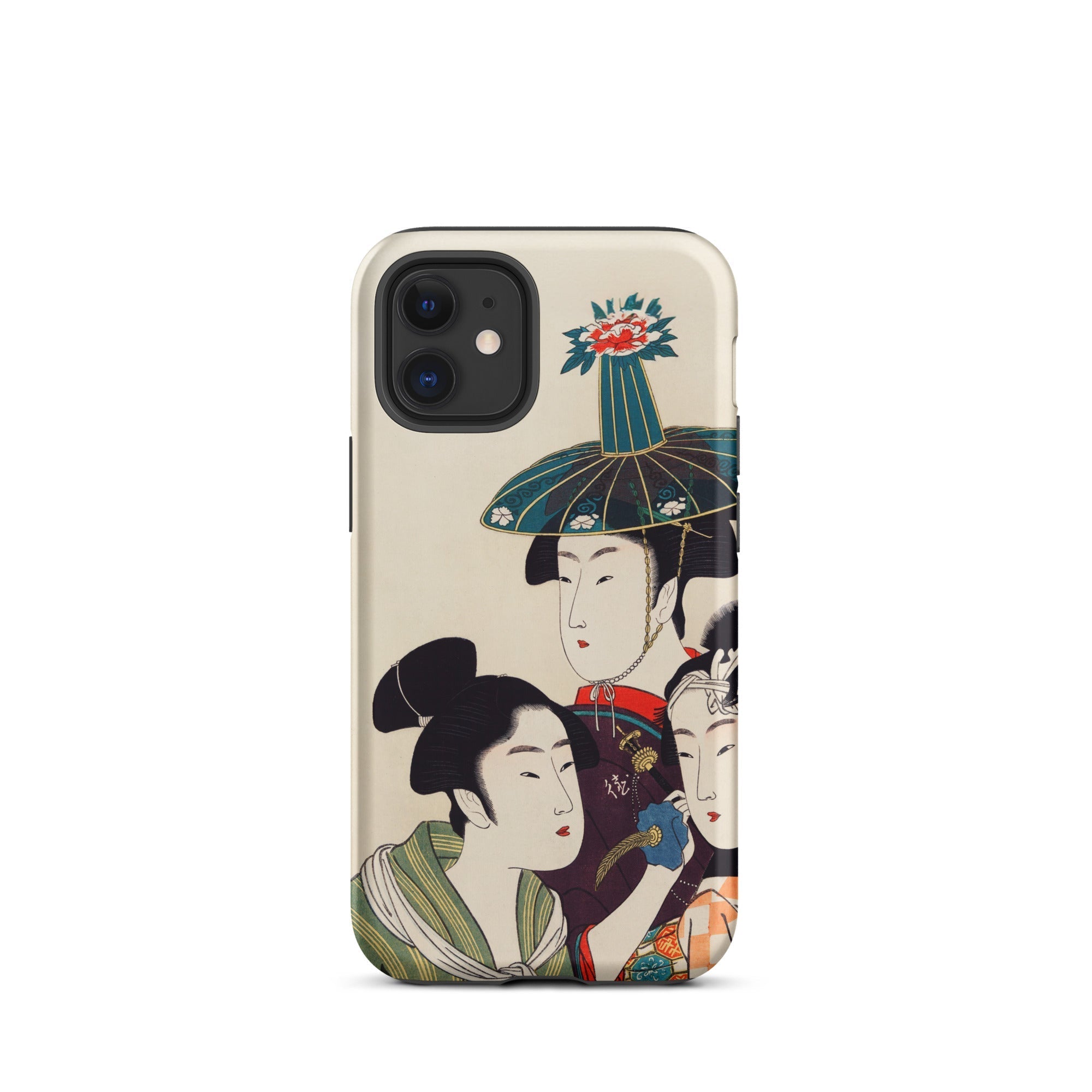 3 Young Men or Women Utamaro Ukiyo e Iphone Case, 12 Mini / Matte, Phone Case Japanese Art