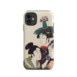 3 Young Men or Women - Utamaro Ukiyo-e Phone Case Iphone 11 / Matte Japanese Art Kitagawa’s Three, Edo-period Japan, Sumptuous Portal