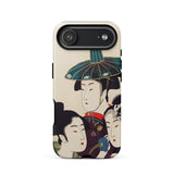 3 Young Men or Women - Utamaro Ukiyo-e Phone Case Iphone 17 Air / Matte 12 Vintage Japanese Art Design Woman Kitagawa’s Three, Edo-period