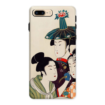 3 Young Men or Women - Utamaro Ukiyo-e Phone Case Iphone 8 Plus / Matte Traditional Japanese Style Artwork Three Kitagawa’s, Edo-period