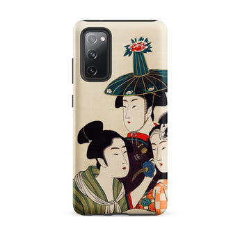 3 Young Men or Women - Utamaro Ukiyo-e Phone Case Samsung Galaxy S20 Fe / Matte Beige Traditional Japanese Illustration Three Kitagawa’s,