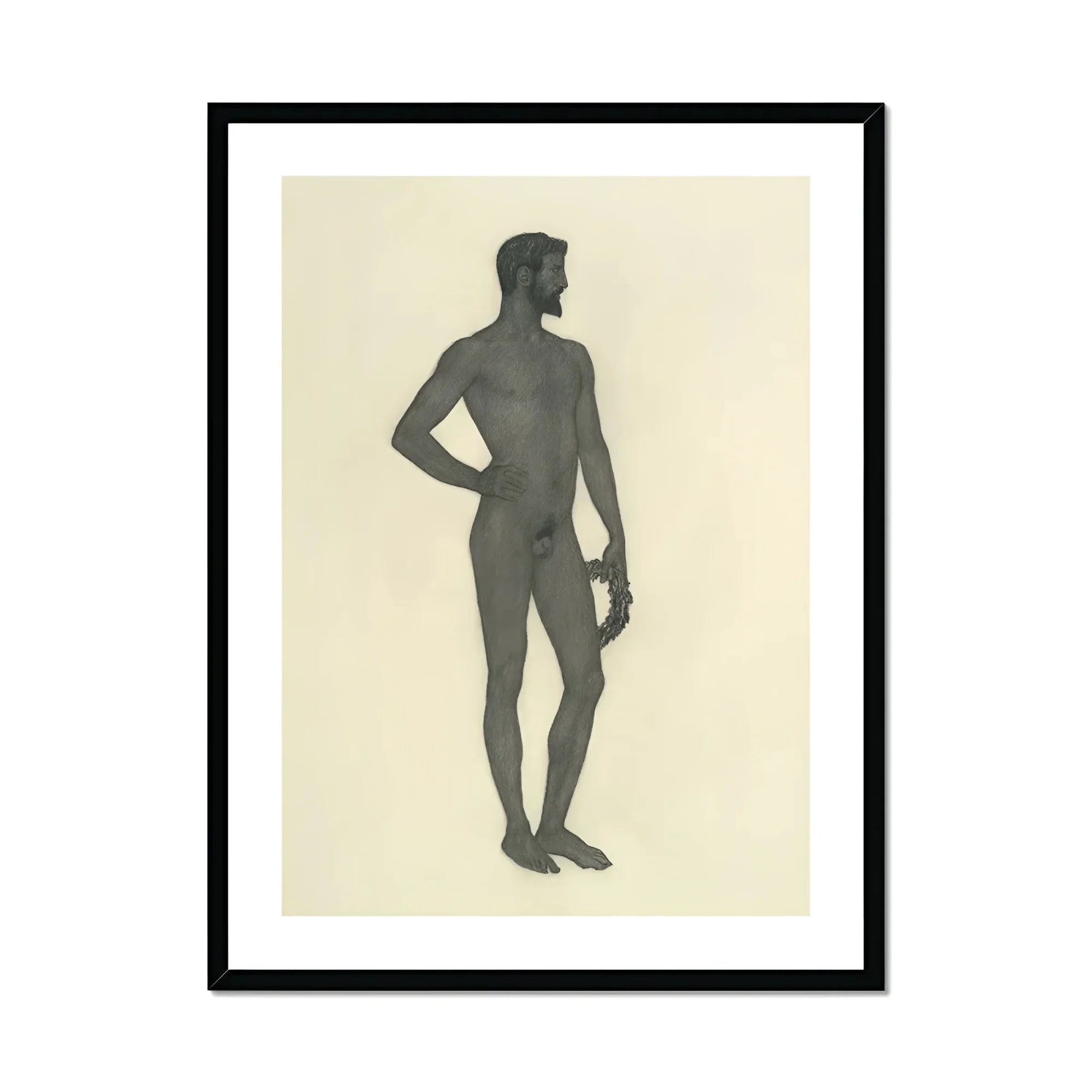 Sieger - Sascha Schneider Fine Art Print, Framed Nude Male Figure