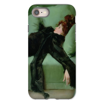 After the Ball - Ramon Casas y Carbo Phone Case Iphone 8 / Matte Phone Case Painting Woman Ramon Casas, Fevered Sigh, Her Limbs,