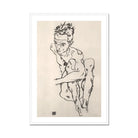 Seated Male Nude (self-portrait) - Egon Schiele Fine Art Print, Framed Nude Sketch