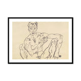 Nude Self Portrait - Egon Schiele Fine Art Print, Framed Nude