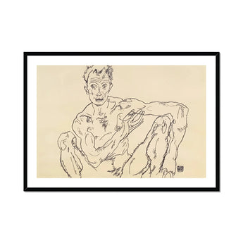 Nude Self Portrait - Egon Schiele Fine Art Print, Framed Nude
