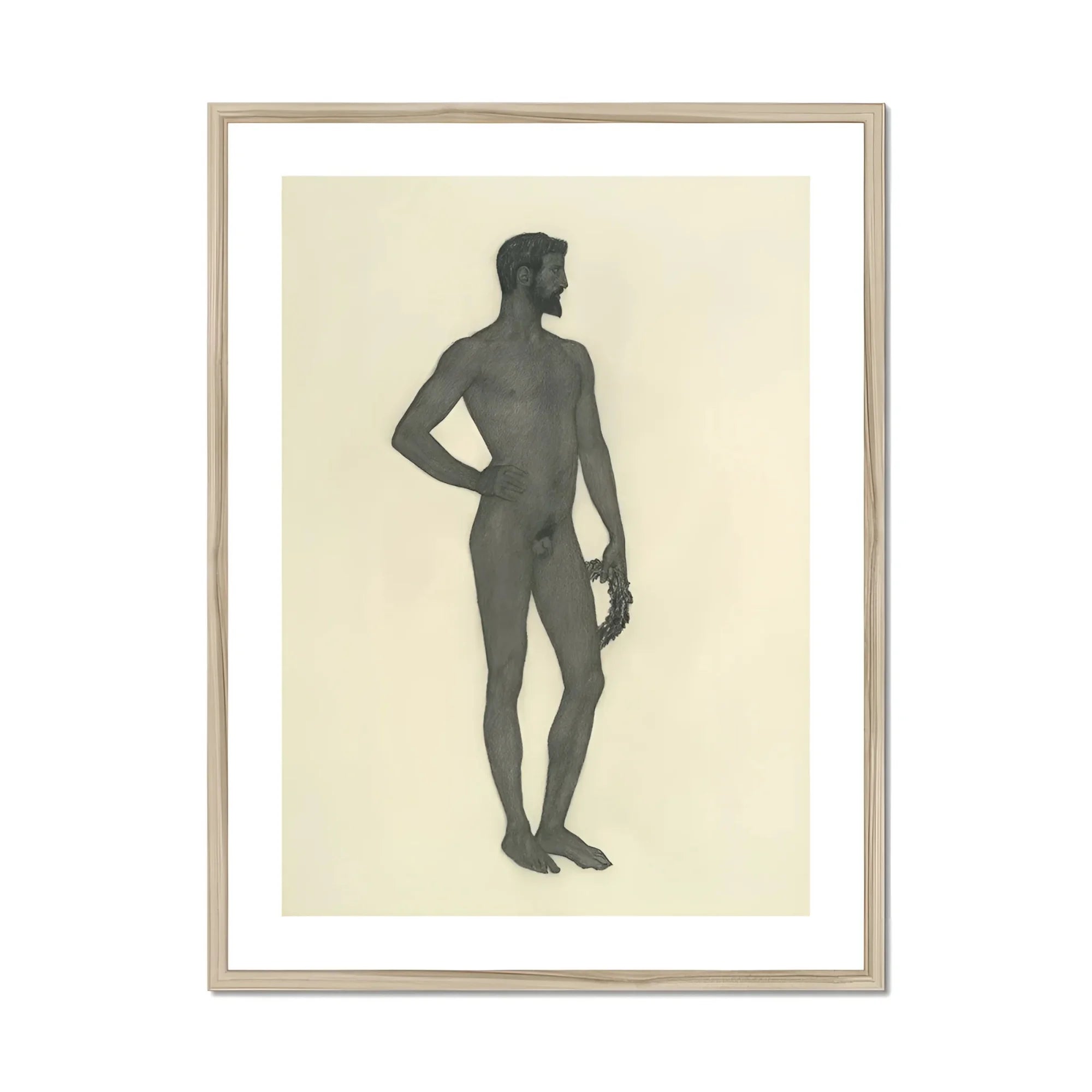 Sieger - Sascha Schneider Fine Art Print, Framed Nude Male Figure