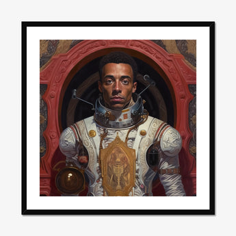 Amari - Gay Black Astronaut Art Print, Ornate Astronaut Portrait