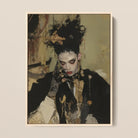 Antoine - Gay French Vampire Art Framed Canvas, 12x16’’ / 31x41cm / Natural Floating Frame, Painting Person Gothic Attire Dramatic Makeup