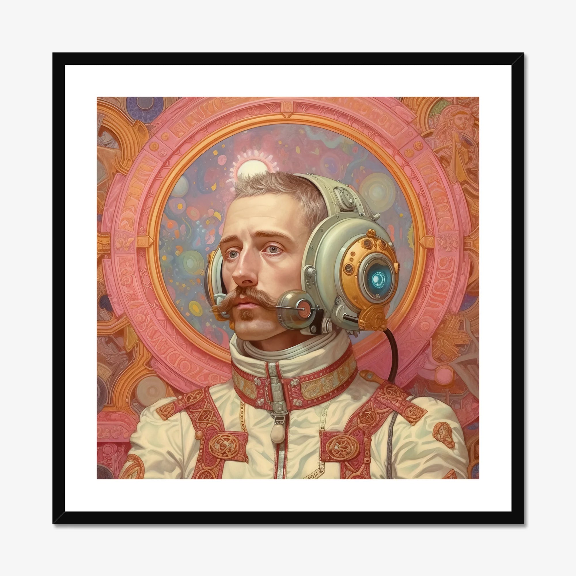Axel - Gay German Astronaut Art Print, Steampunk-style Portrait Man Futuristic Headphones