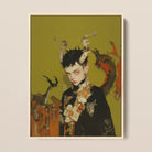 Baphomet’s Bastard - Gay Demon Framed Canvas, 12x16’’ / 31x41cm / Natural Floating Frame, Framed Painting Person Horns Pointed Ears Adorned