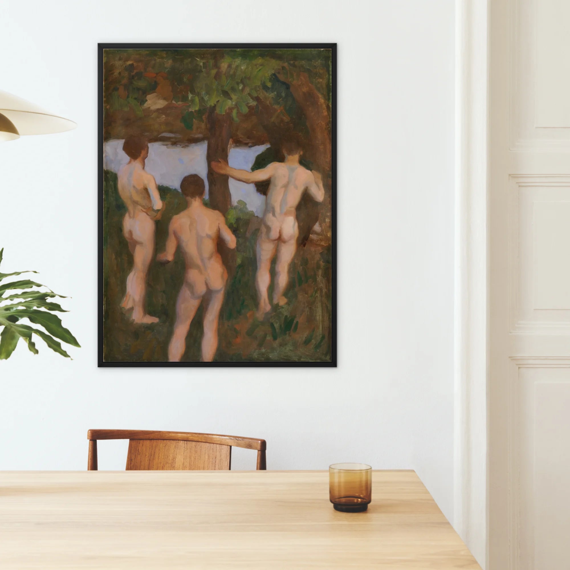 Boys on the Beach - Károly Ferenczy Framed Canvas, Framed Painting Nude Men Landscape
