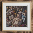 Bunked Twunk - Trashy Lowbrow Gay Punk Art Print, 12x12’’ / 31x31cm / Natural Frame / 2’’ Matboard, Framed Art Print Light Wooden Frame
