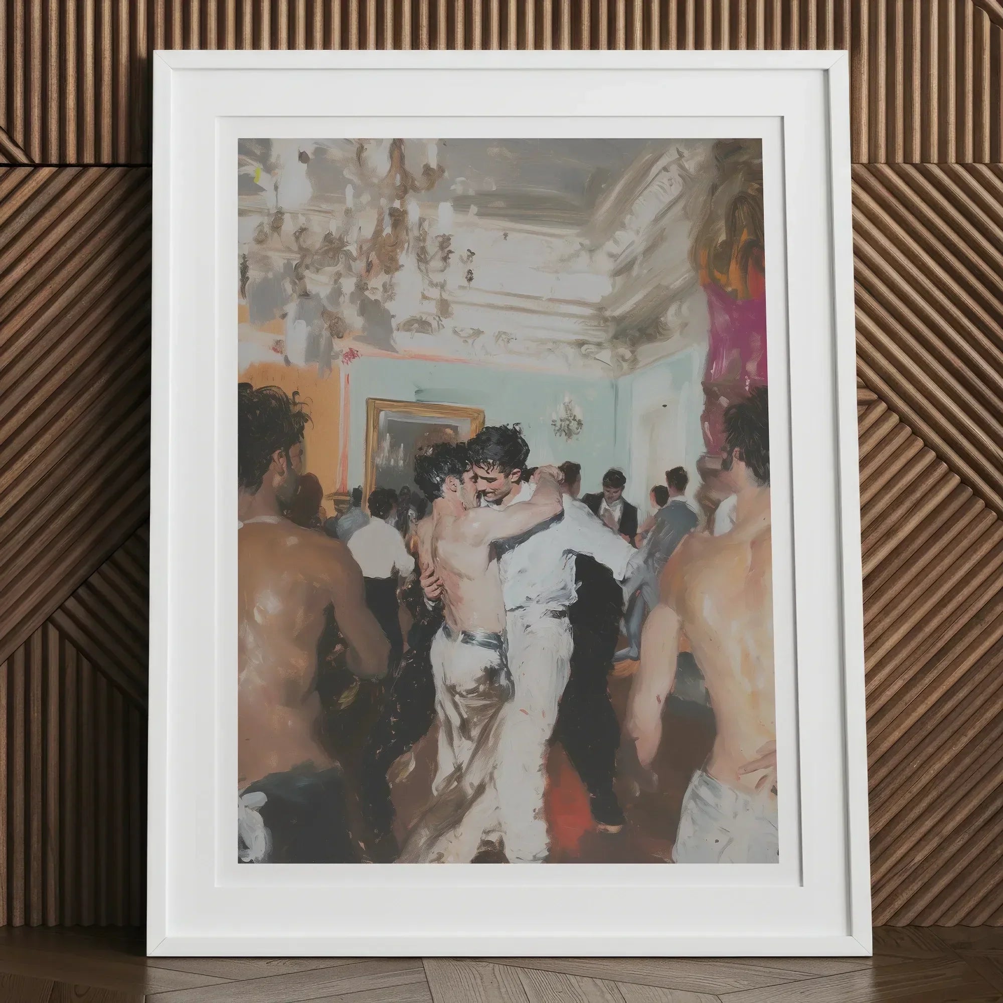 Double Trouble - Vintage Gay Tea Dance Art Print, 12x16’’ / 31x41cm / White Frame / 2’’ Matboard, White-framed Artwork Lively Ballroom