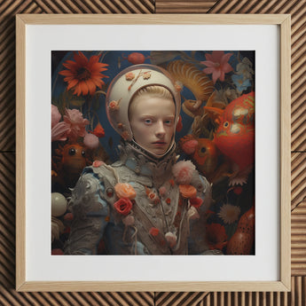 Enfant Terrible - Surrealistische Camp Art Print / Canvas, 12x12’’ / 31x31cm / Naturelkleurige Lijst / Passe-partoutkarton, Posters, Prints & Visuele Kunst, Toby Leon