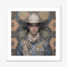 Farzad - Arabic Gay Cowboy Art Print, Framed Portrait Man Cowboy Hat