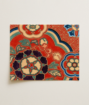 Ito Nishiki, impression d’art à motif de kimono avec pivoines et fleurs précieuses