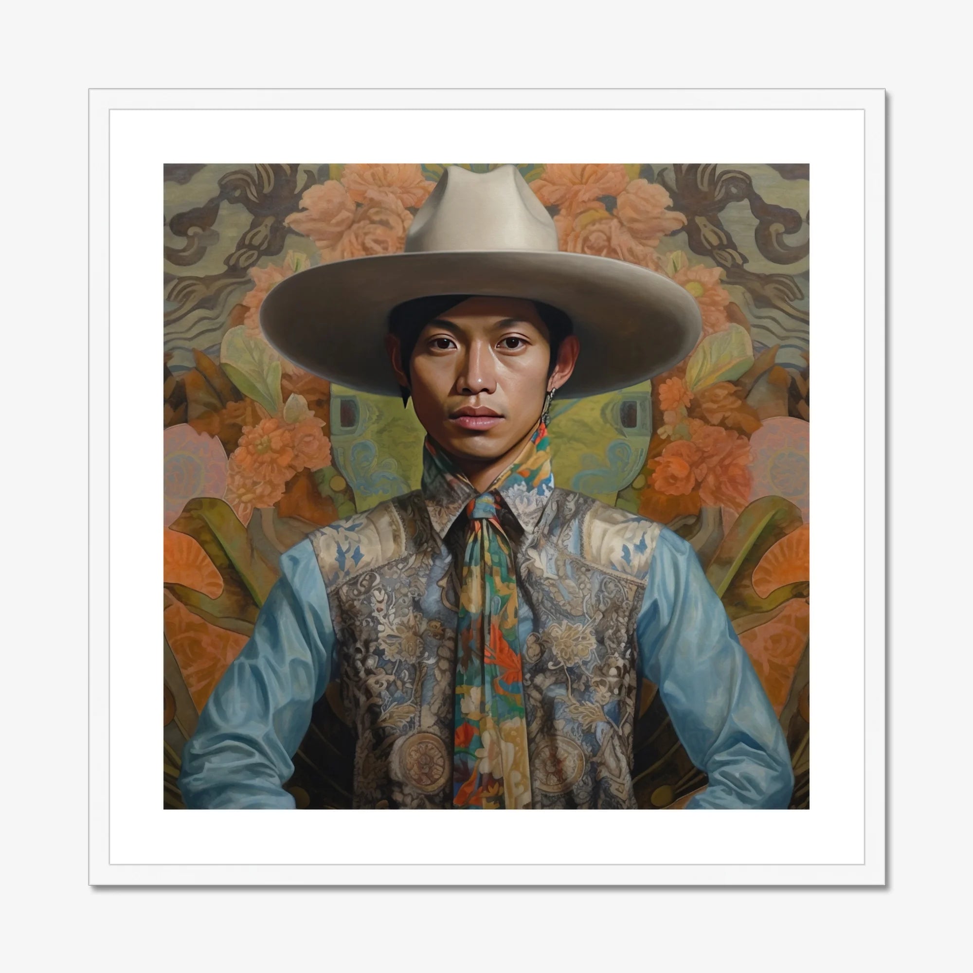 Junada - Gaysian Malay Cowboy Art Print, Asian Cowboy Portrait