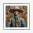 Junada - Gaysian Malay Cowboy Art Print, Framed Portrait Man Cowboy Hat