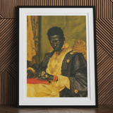 Khayman - Gay African Vampire Art Print, 12x16’’ / 31x41cm / Black Frame / 2’’ Matboard, Framed Portrait Person Ornate Historical Costume