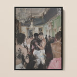 Last Dance - Vintage Gay Rave Art Framed Canvas, 12x16’’ / 31x41cm / Black Floating Frame, Impressionistic Ballroom Scene